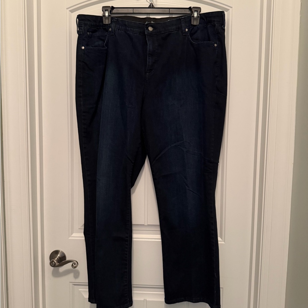 Kim Rogers Women’s Straight Leg Jeans – Size 22WS – Dark Wash – Tummy Control